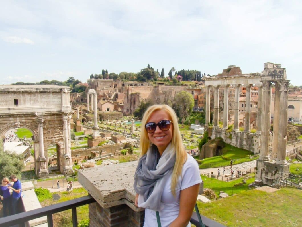 Overlooking the Roman Forum.