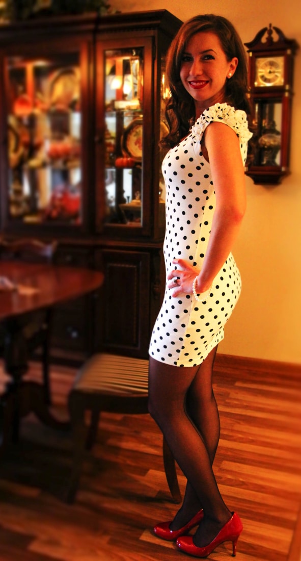 Polka dot clearance tight dress