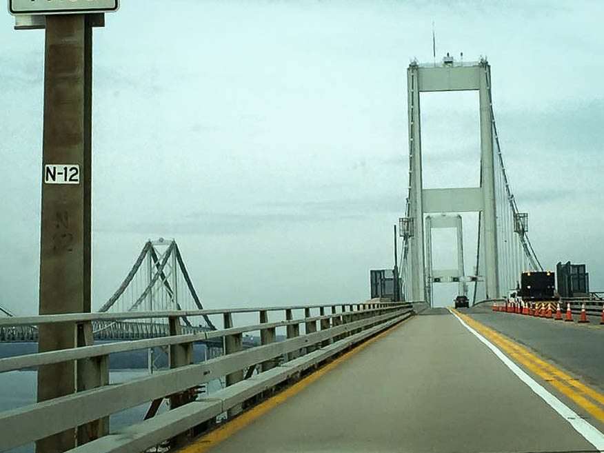 Driving across the Chesapeake Bay Bridge. (Photo credit: Trina)