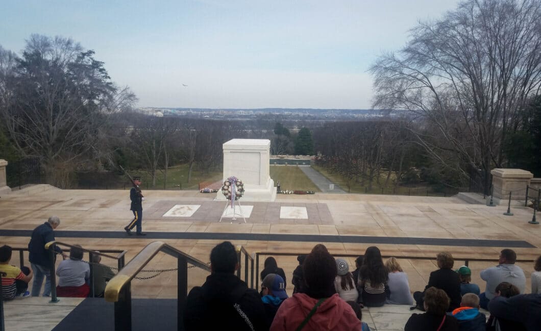 This picture was taken just before the Changing of the Guards Ceremony at the Tomb of the Unknown Soldier.