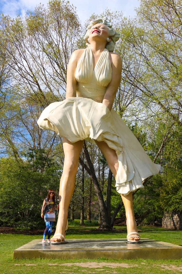 I'm standing next to Marilyn in this photo to show just how large the sculptures are.