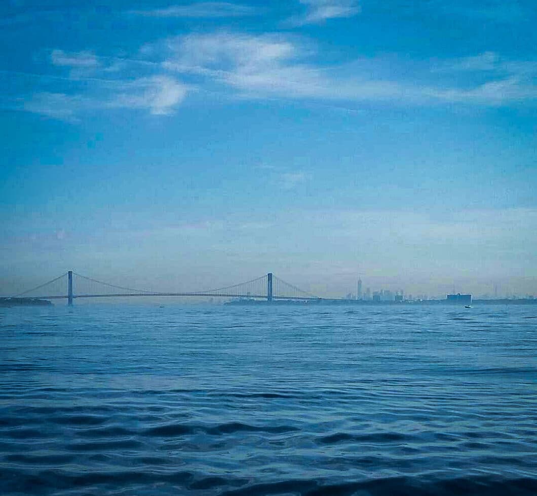Our view of NYC while we were fishing.
