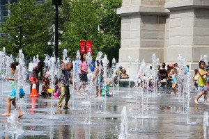 Kids Playing by the City Center