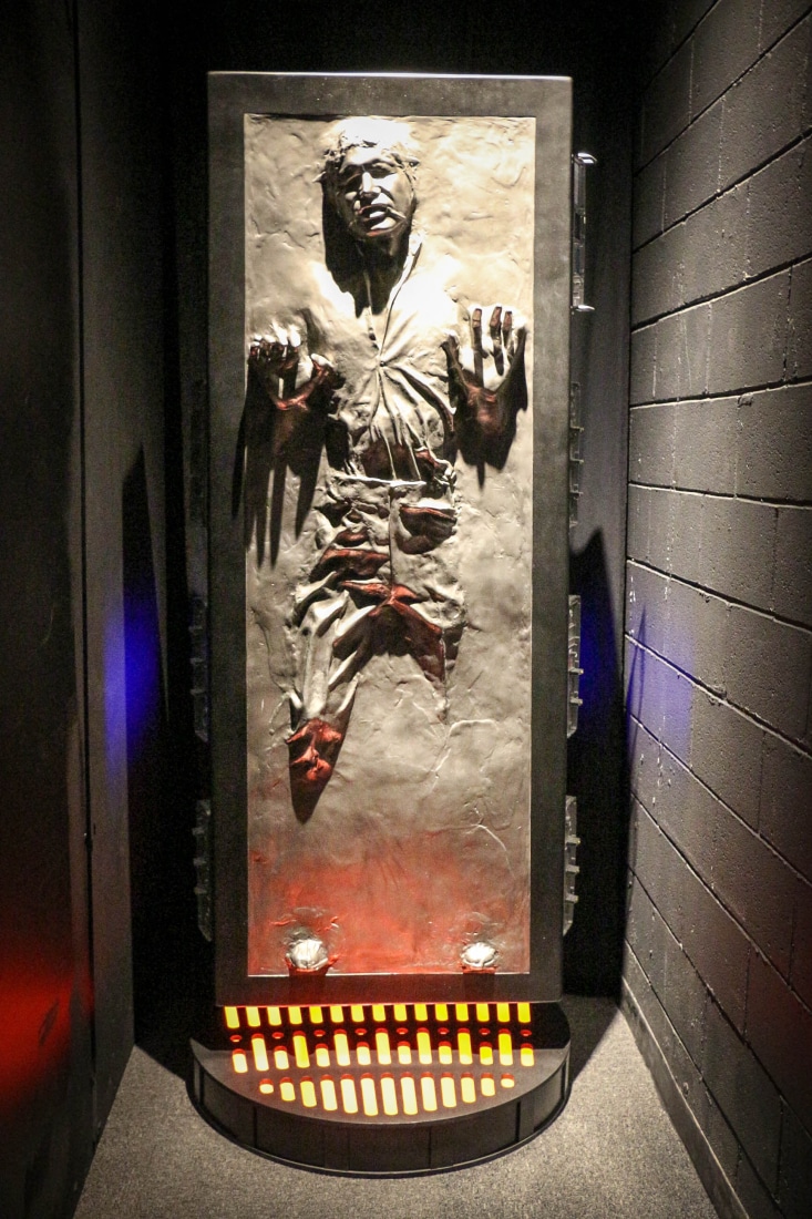 Han Solo frozen in carbonite.