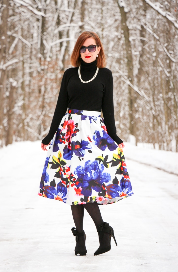 Floral midi skirt Shein