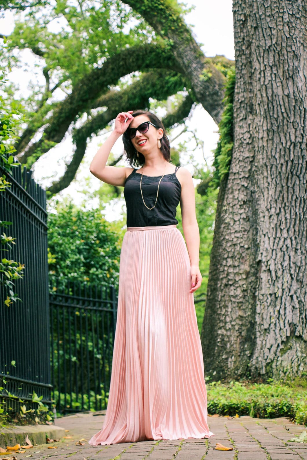 shein pleated maxi skirt