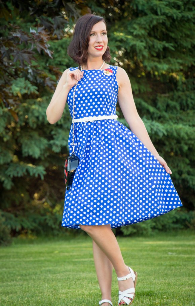 Shein blue polka dot dress