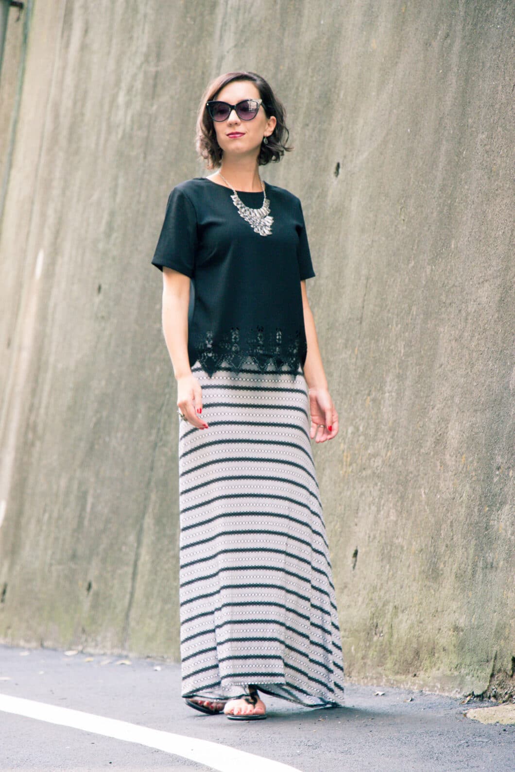 Crop top and maxi skirt