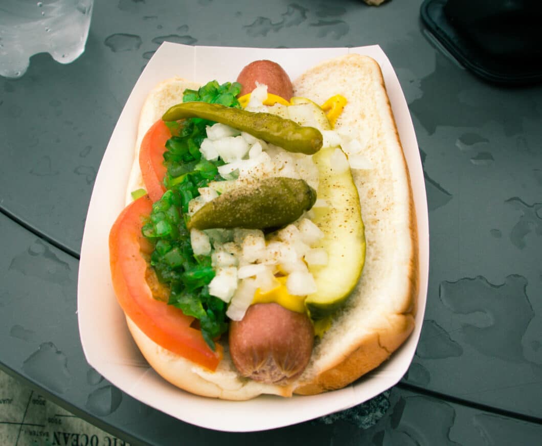 chicago style hot dog