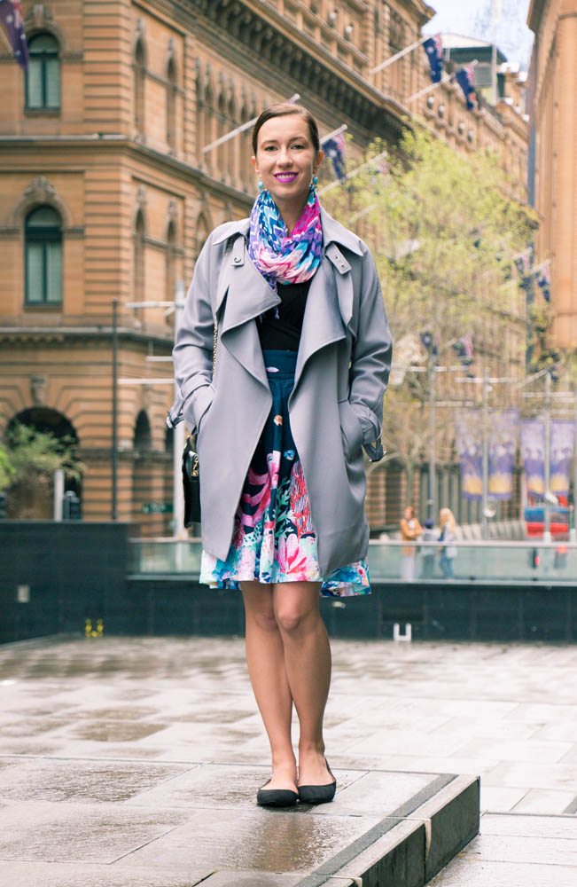 grey trench coat
