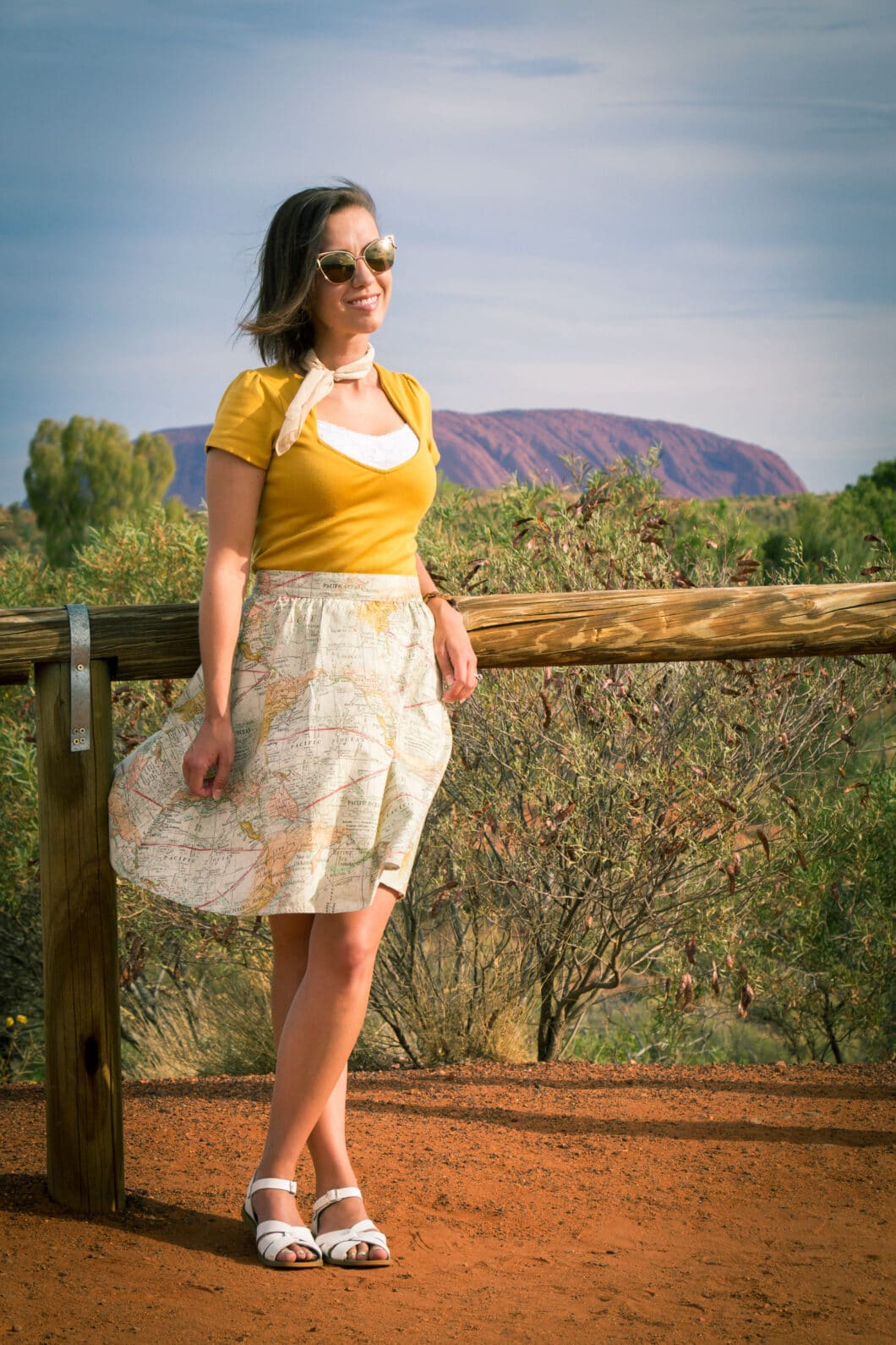 Lindsey Puls wearing Map skirt retrolicious 