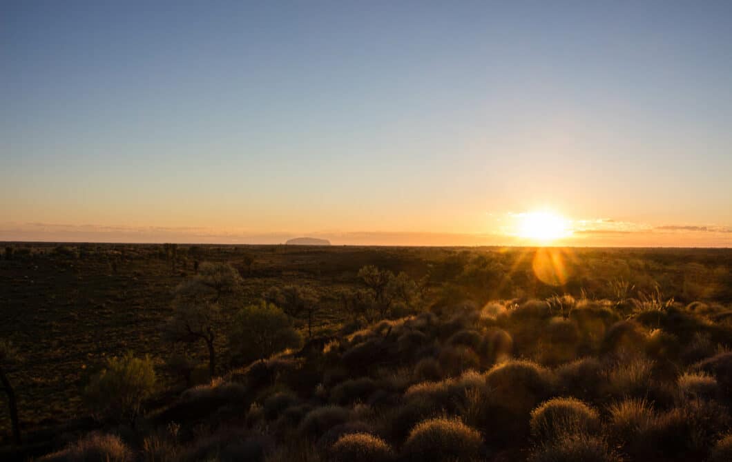 Watching the sunrise over Uluru.