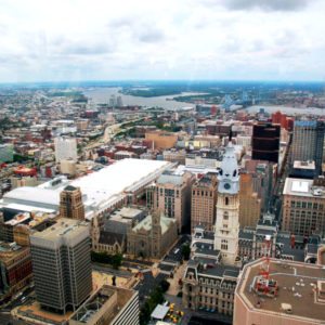 The view of Philadelphia from One Liberty Observation Deck