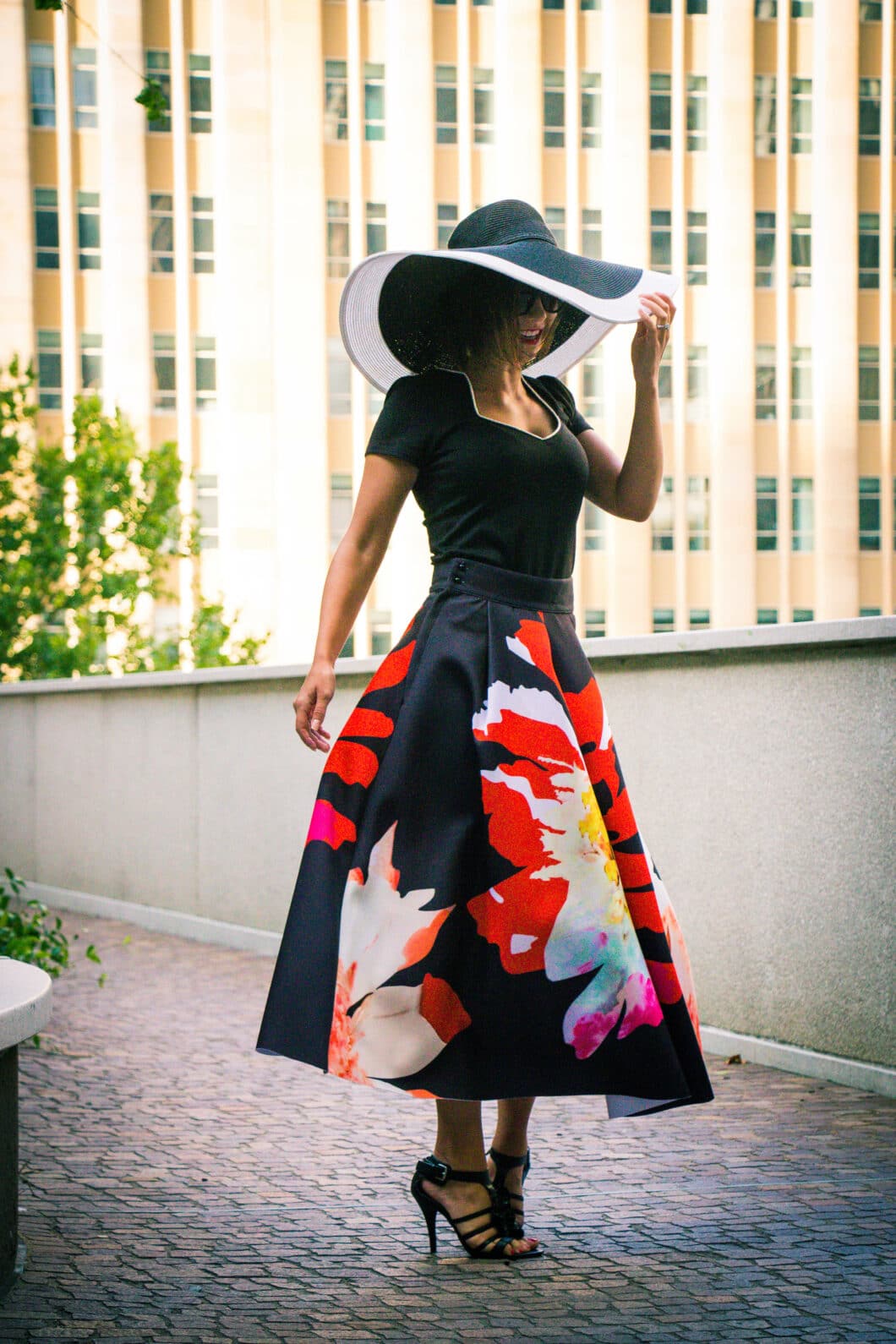 Shein floral maxi skirt