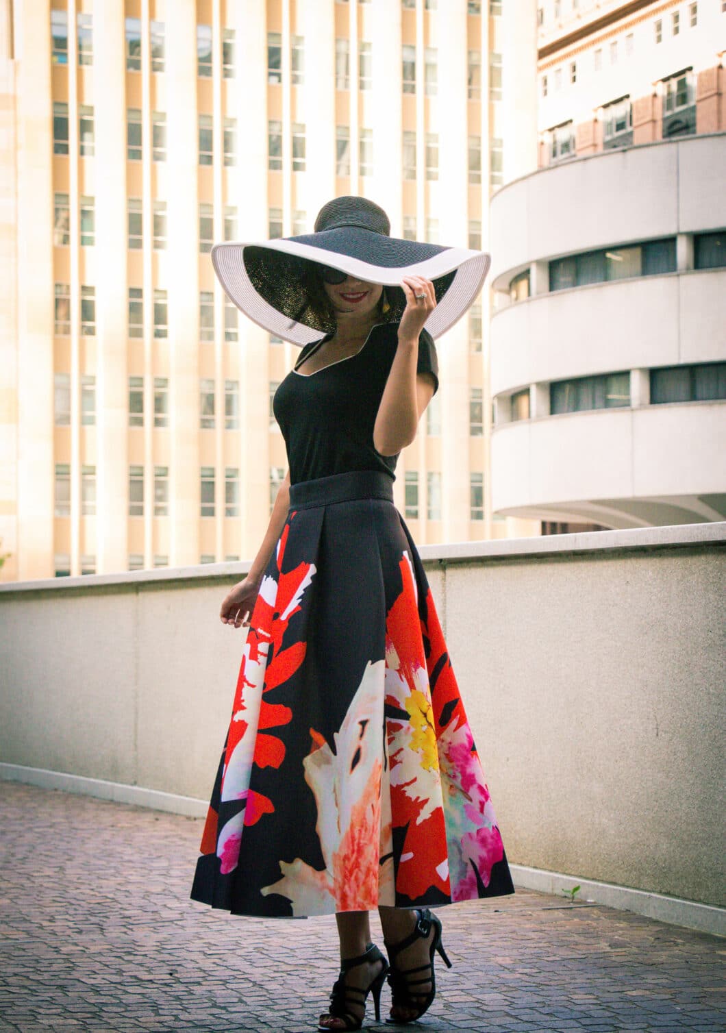 Shein floral maxi skirt