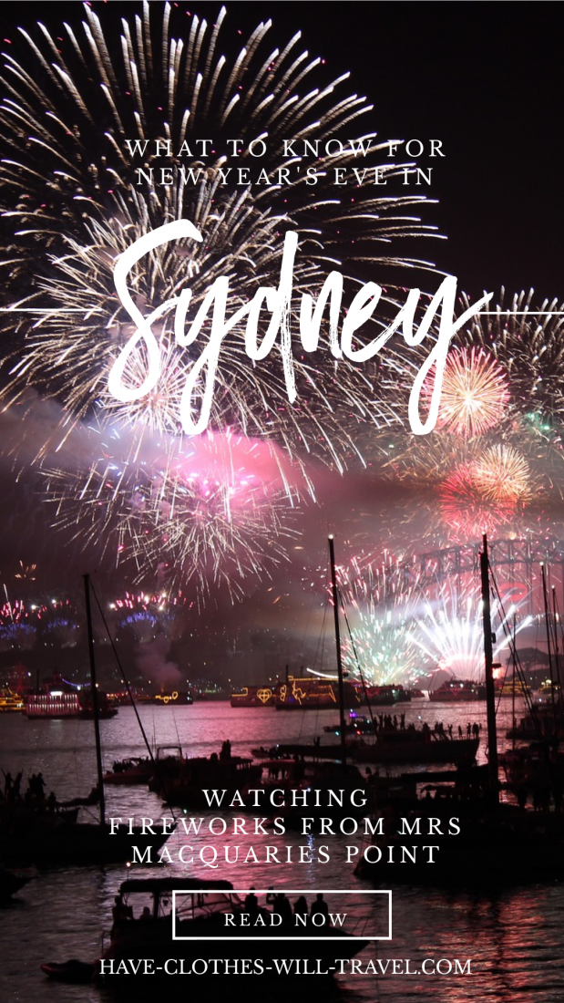 Watching Sydney's NYE Fireworks from Mrs Macquaries Point