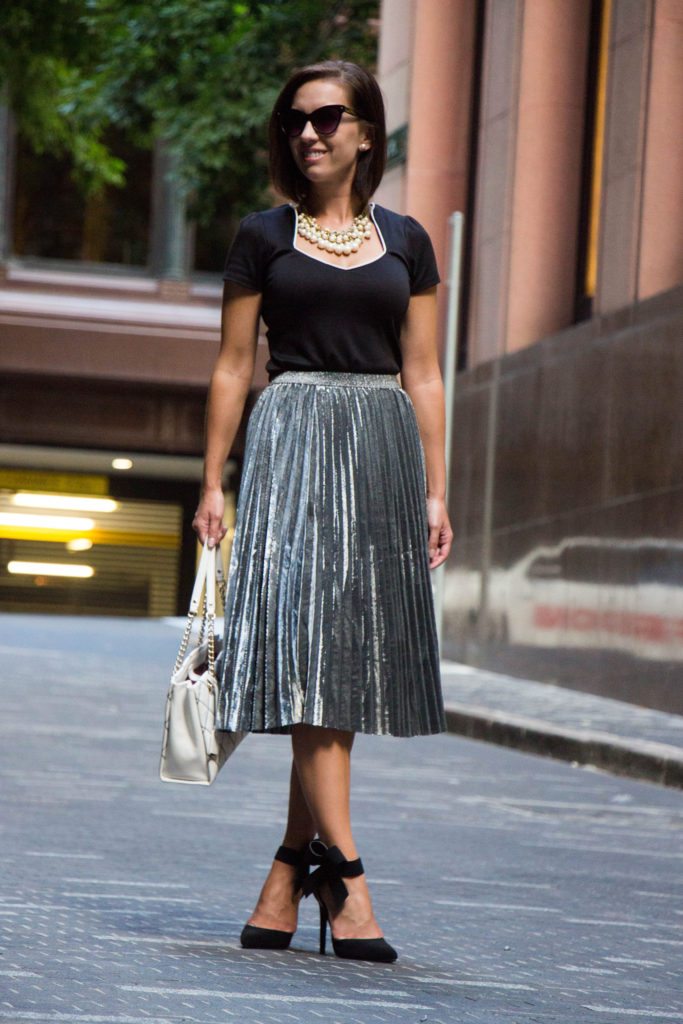 shein metallic skirt