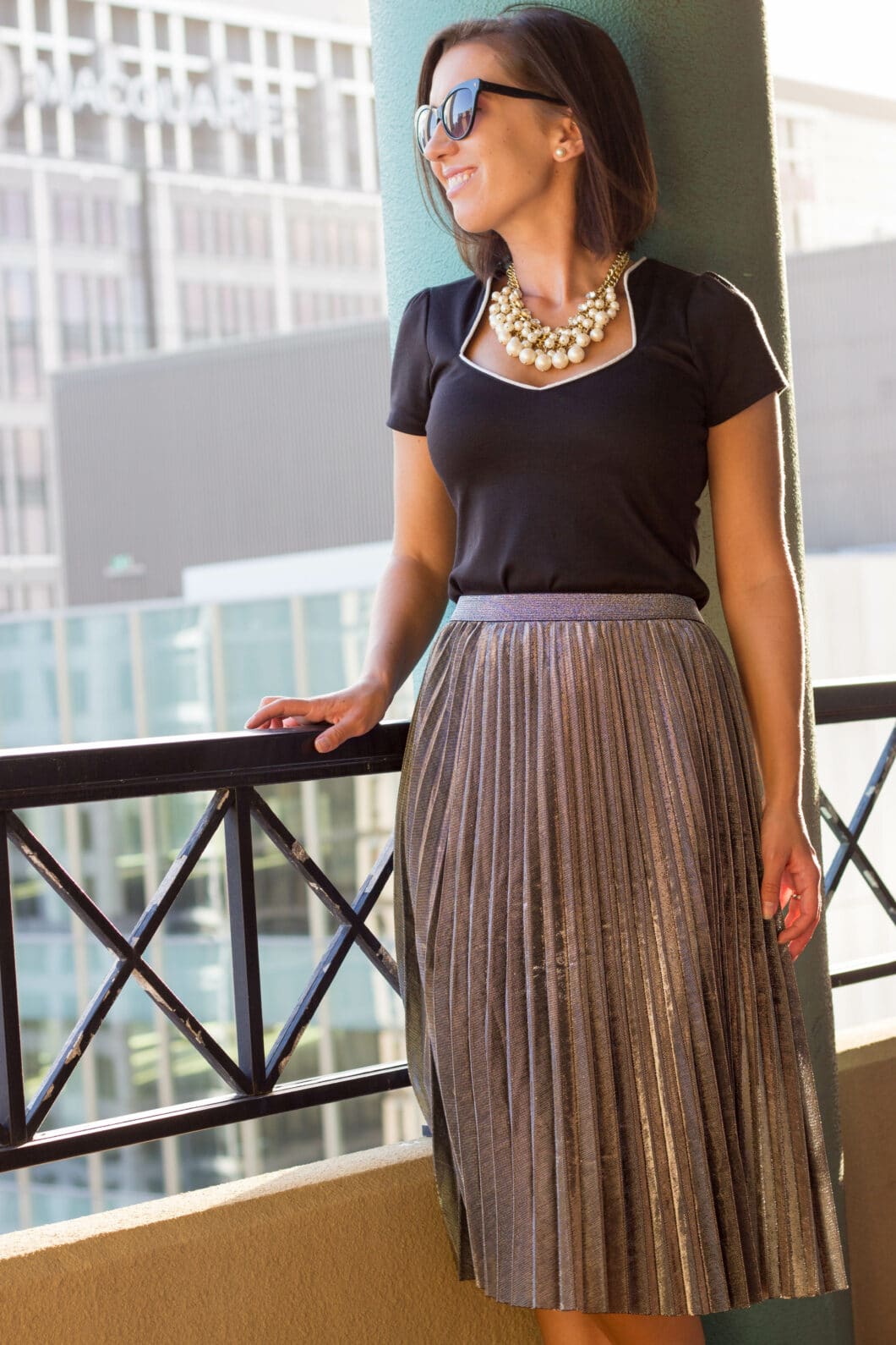 shein metallic skirt