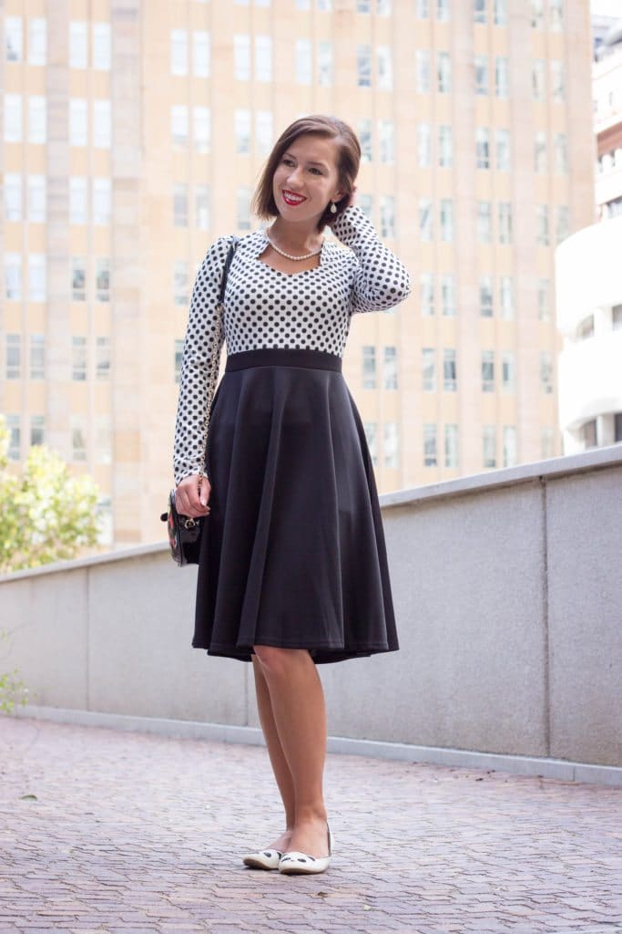 Fashionmia polka dot flare dress