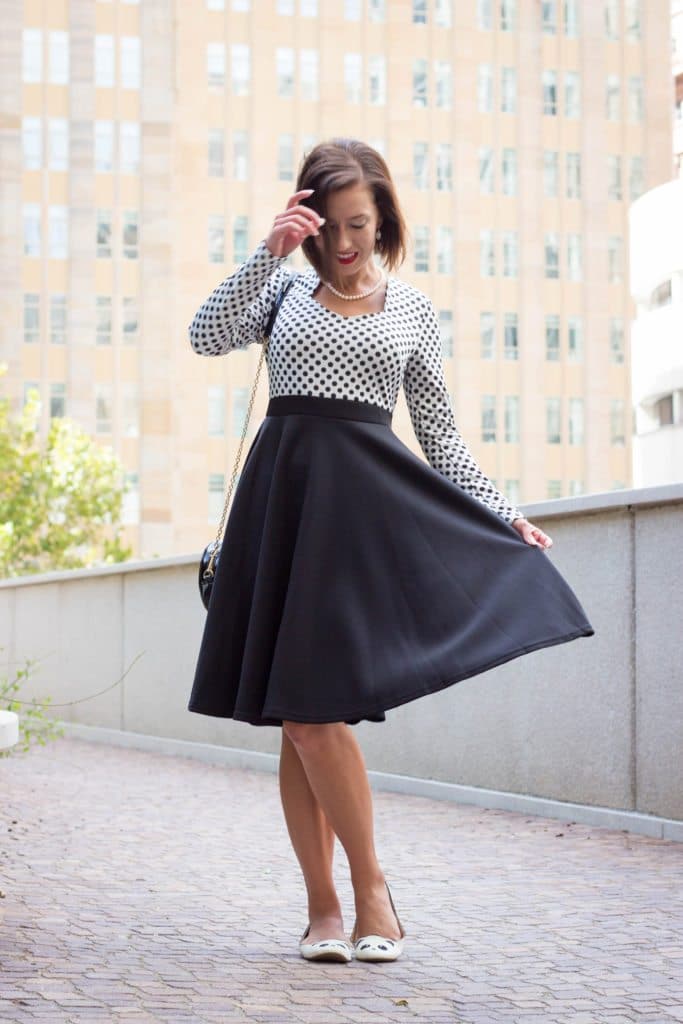 Fashionmia polka dot flare dress