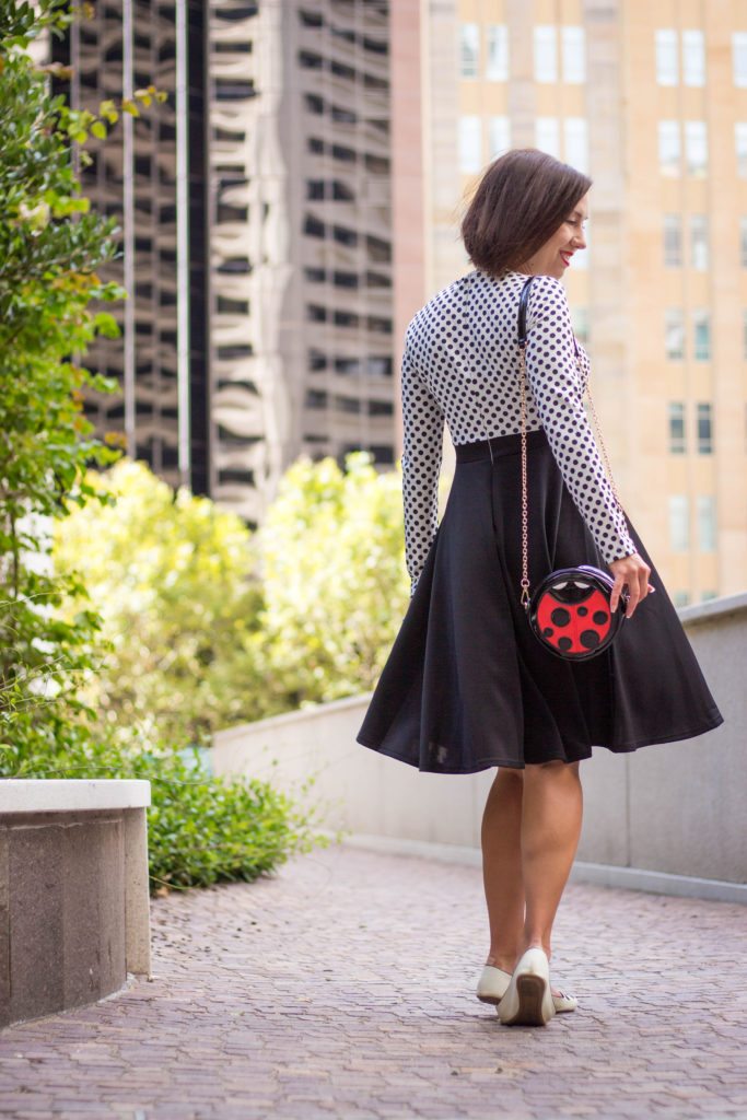 Fashionmia polka dot flare dress