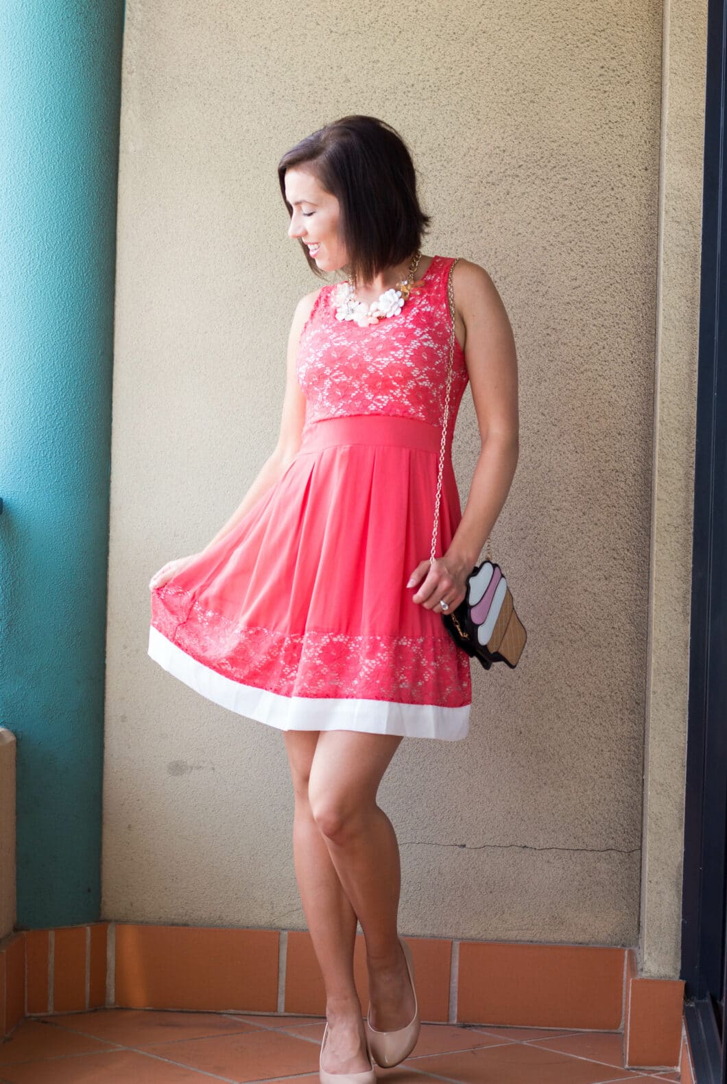 Pink lace dress