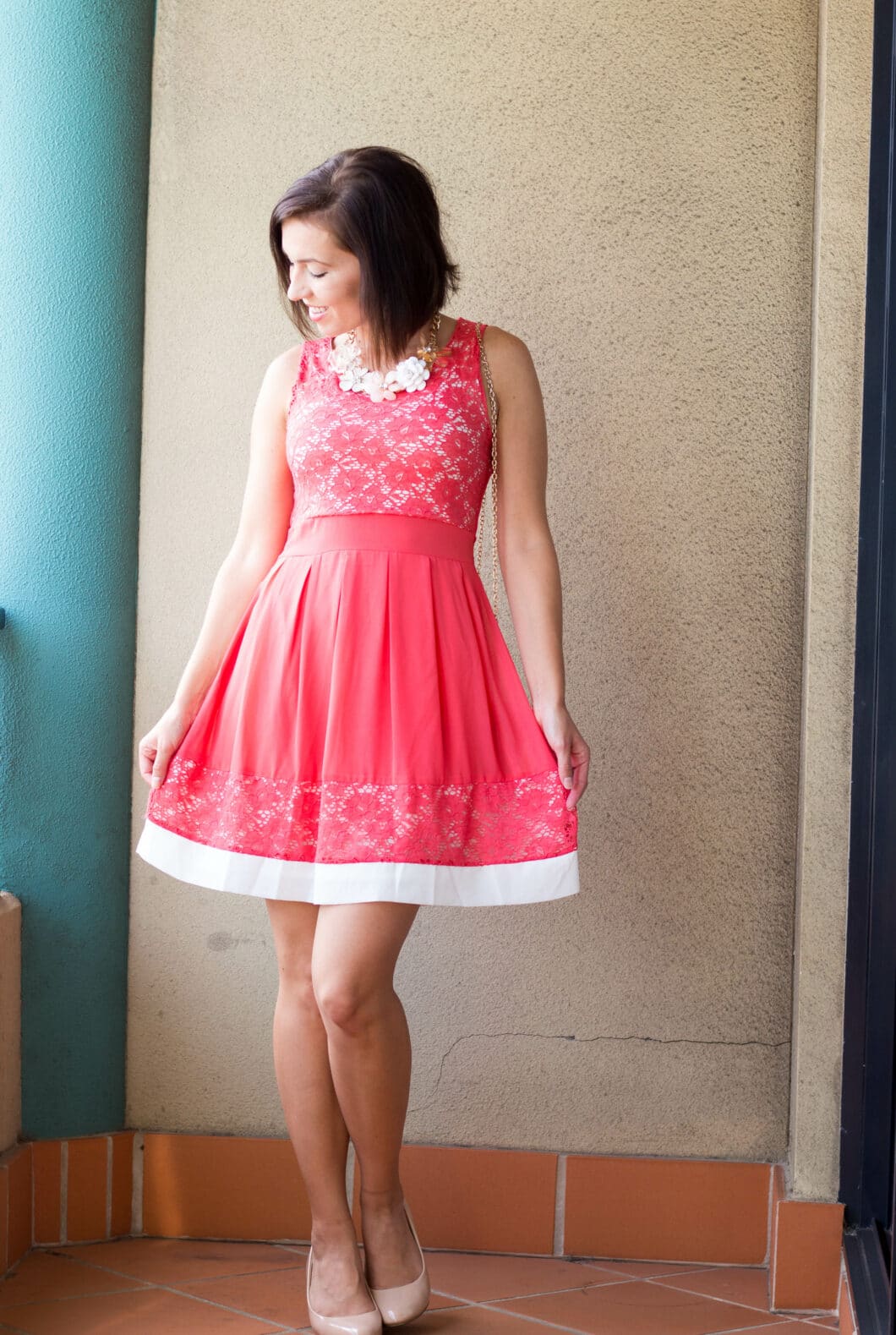 pink lace dress