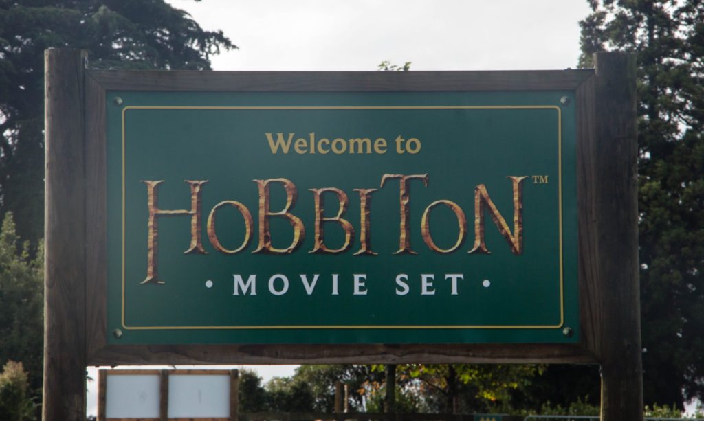 Hobbiton movie set sign