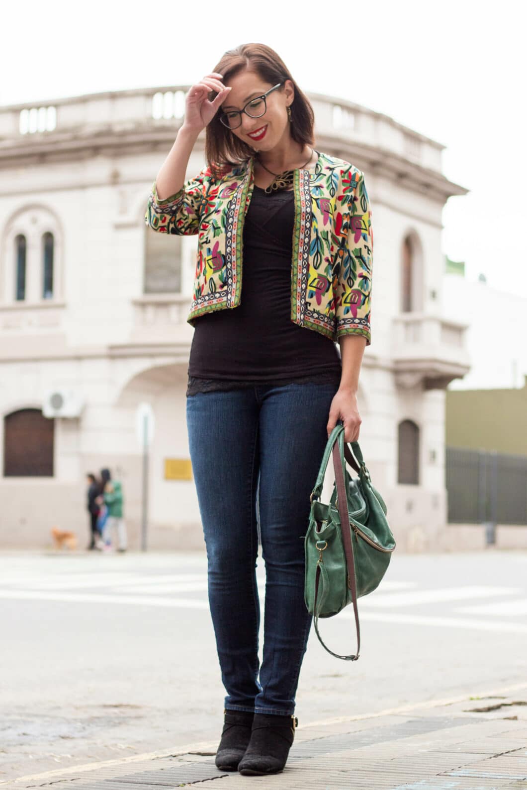 Shein floral cropped jacket