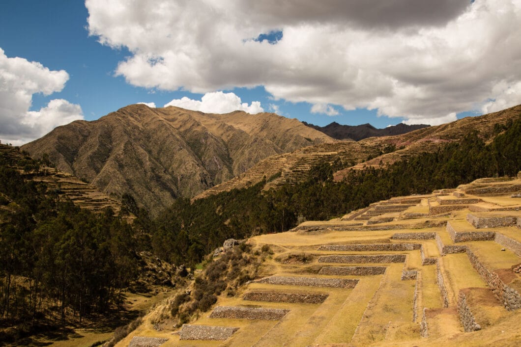 The terraces of the Chinchero Inca Ruins.