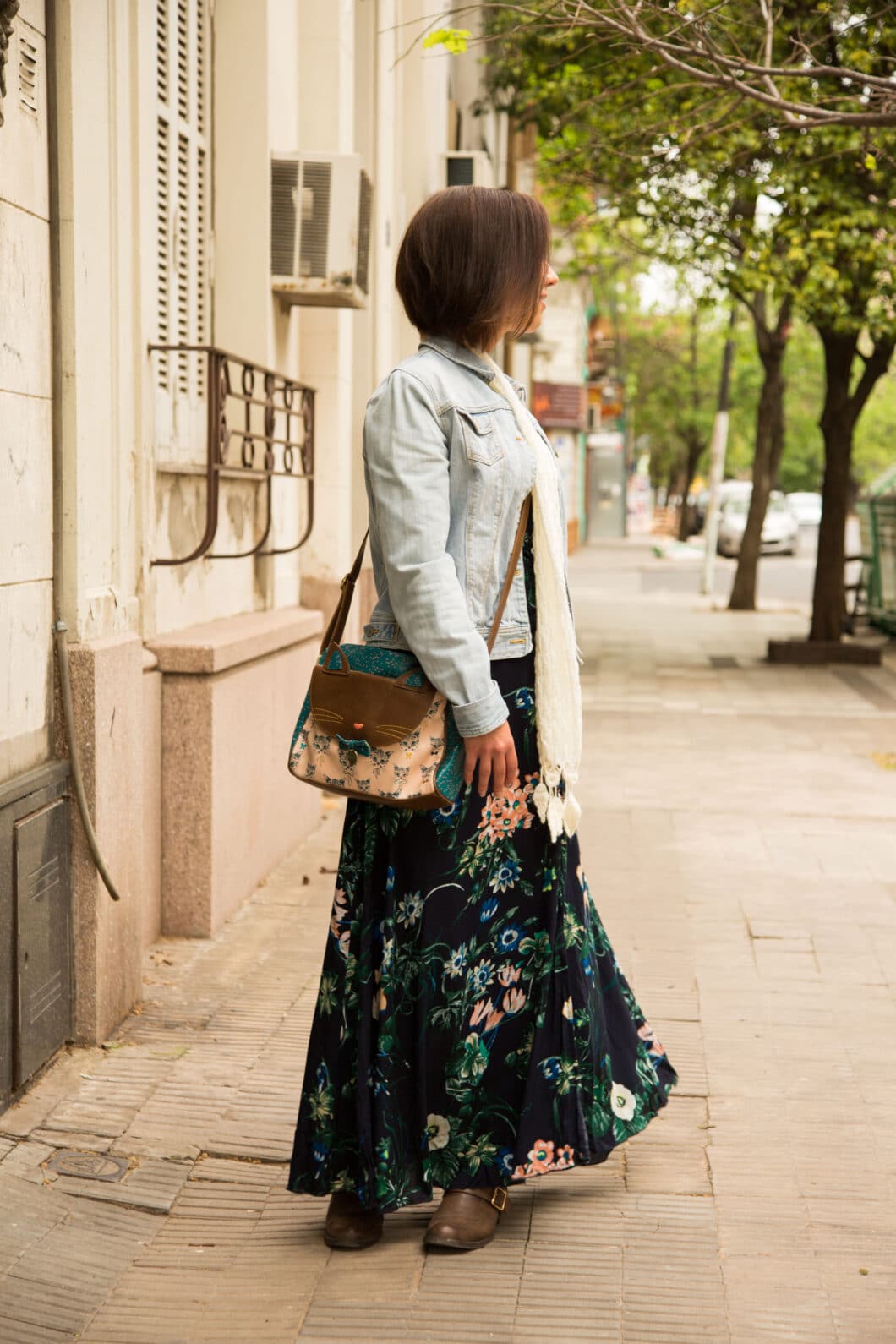 Shein floral maxi dress for fall