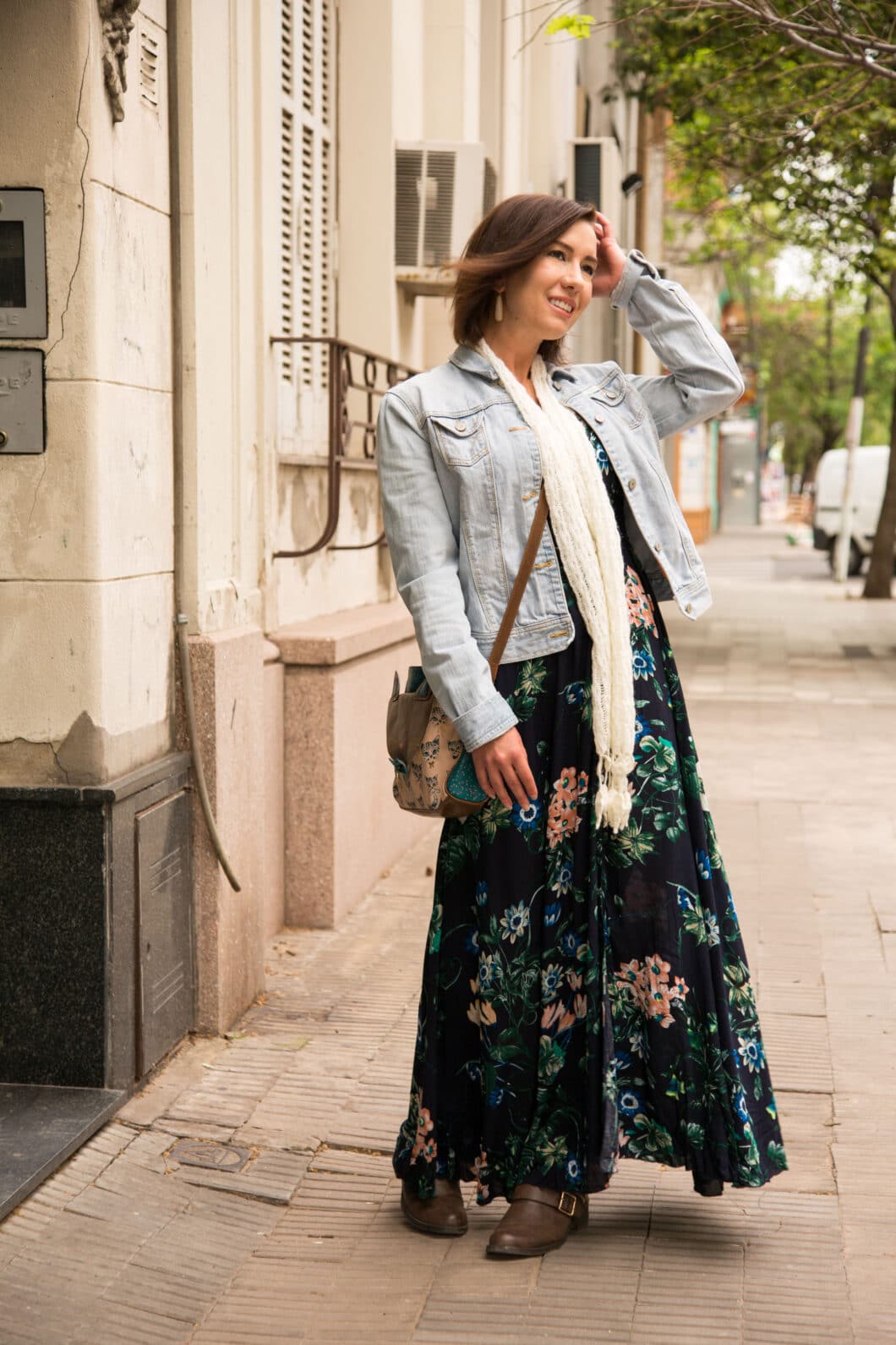 Shein floral maxi dress for fall