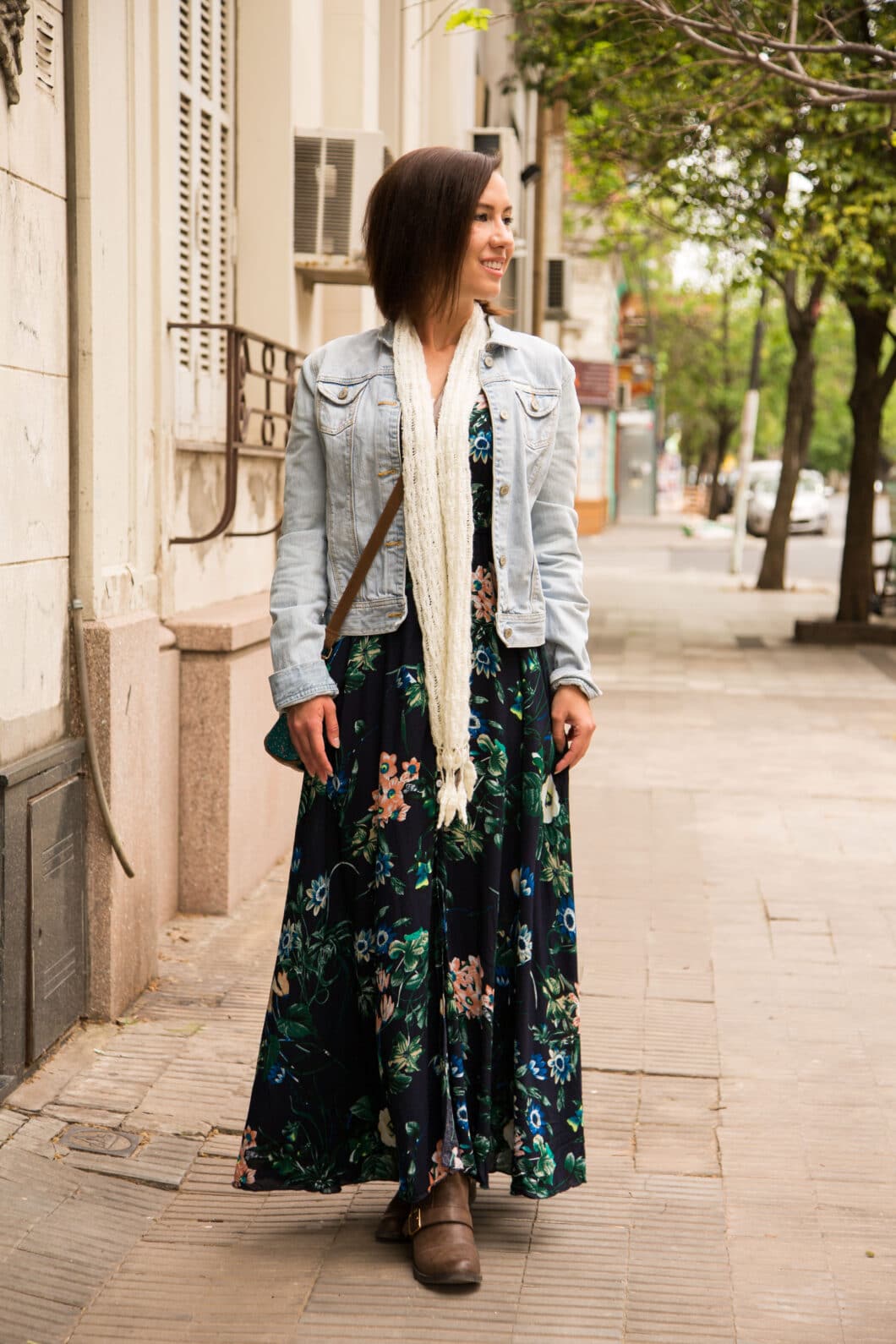 Shein floral maxi dress for fall