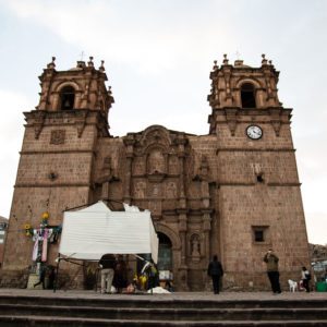 A cathedral in the main square of Puno.
