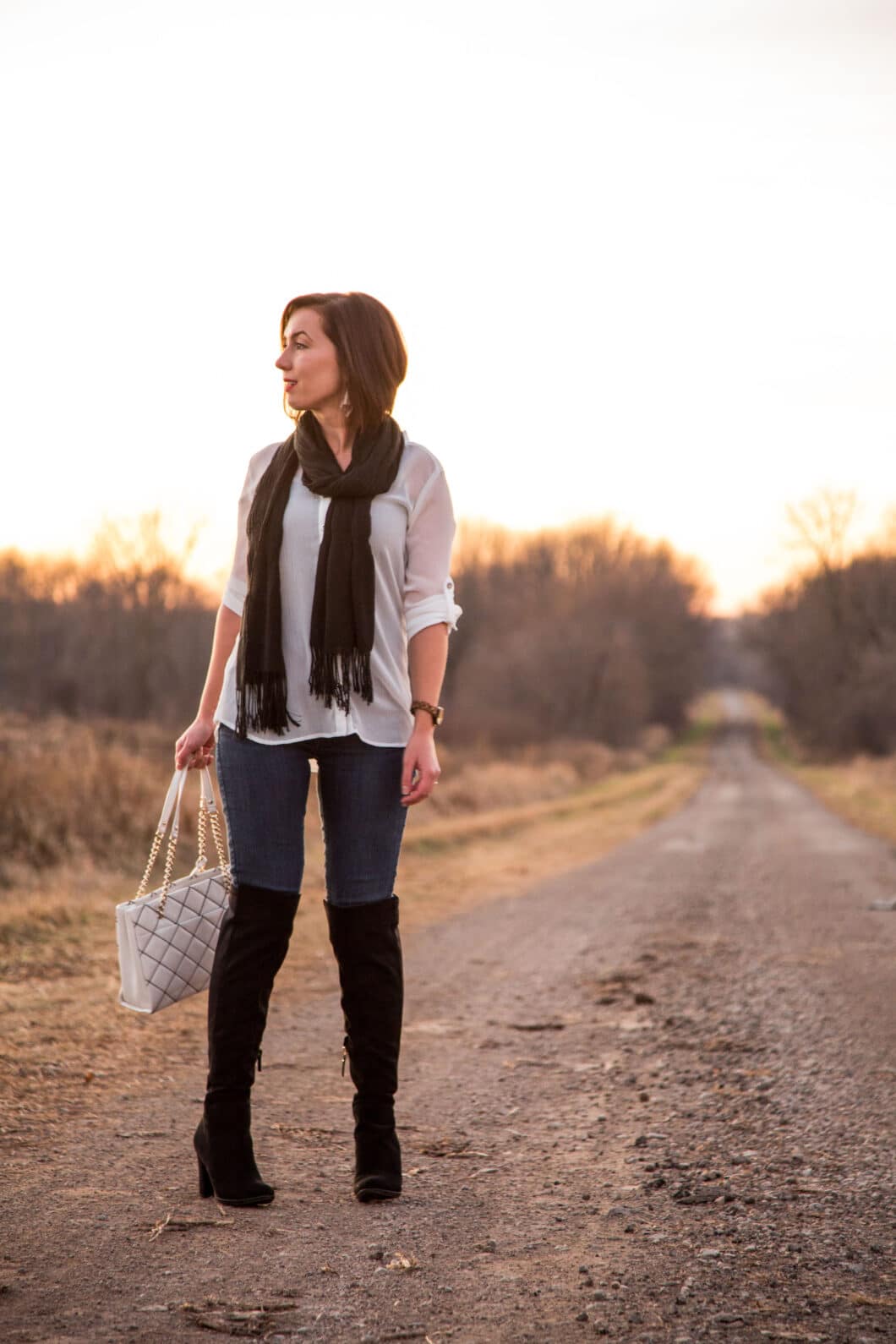 DSW boots & white button up