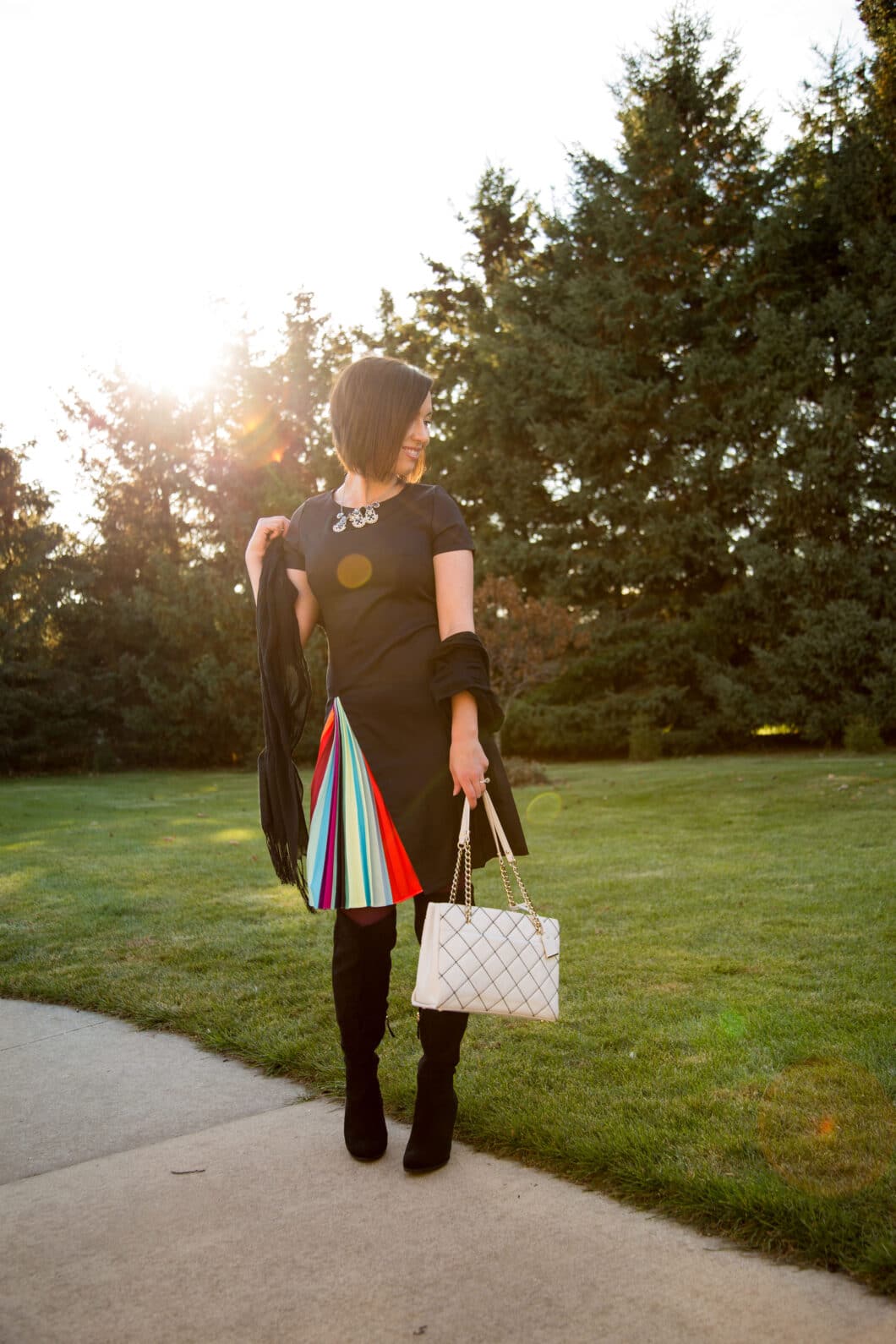 Pleated Rainbow Dress for NYE