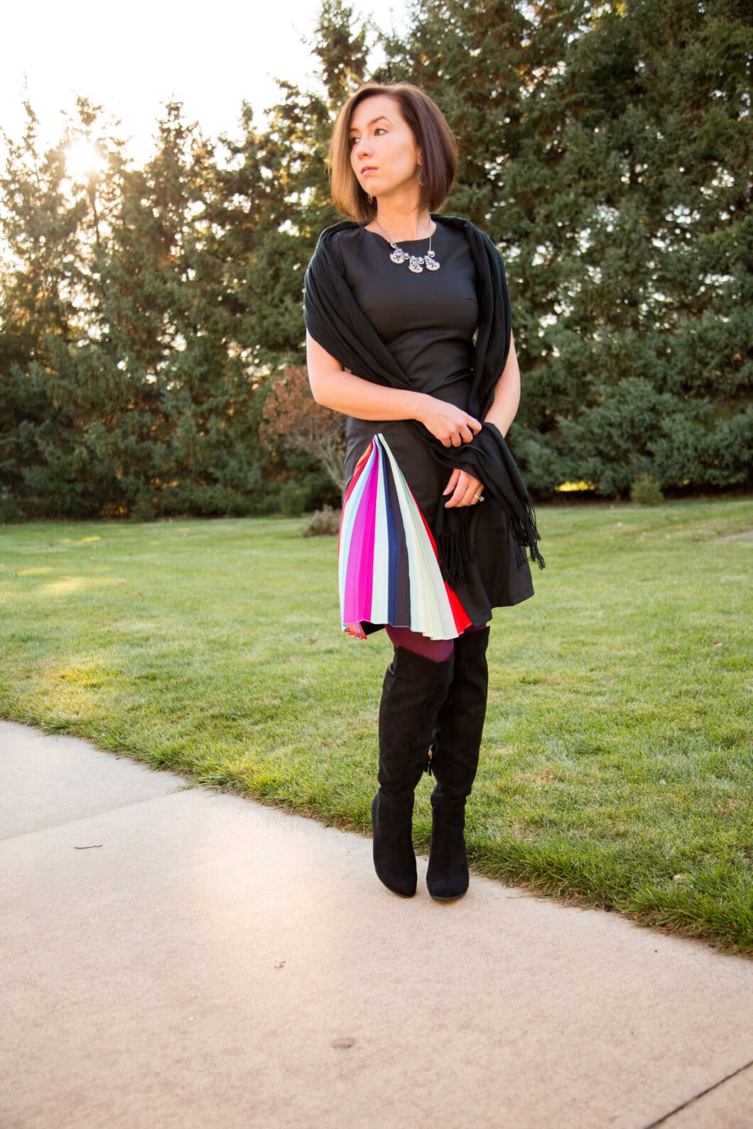 Pleated Rainbow Dress for NYE