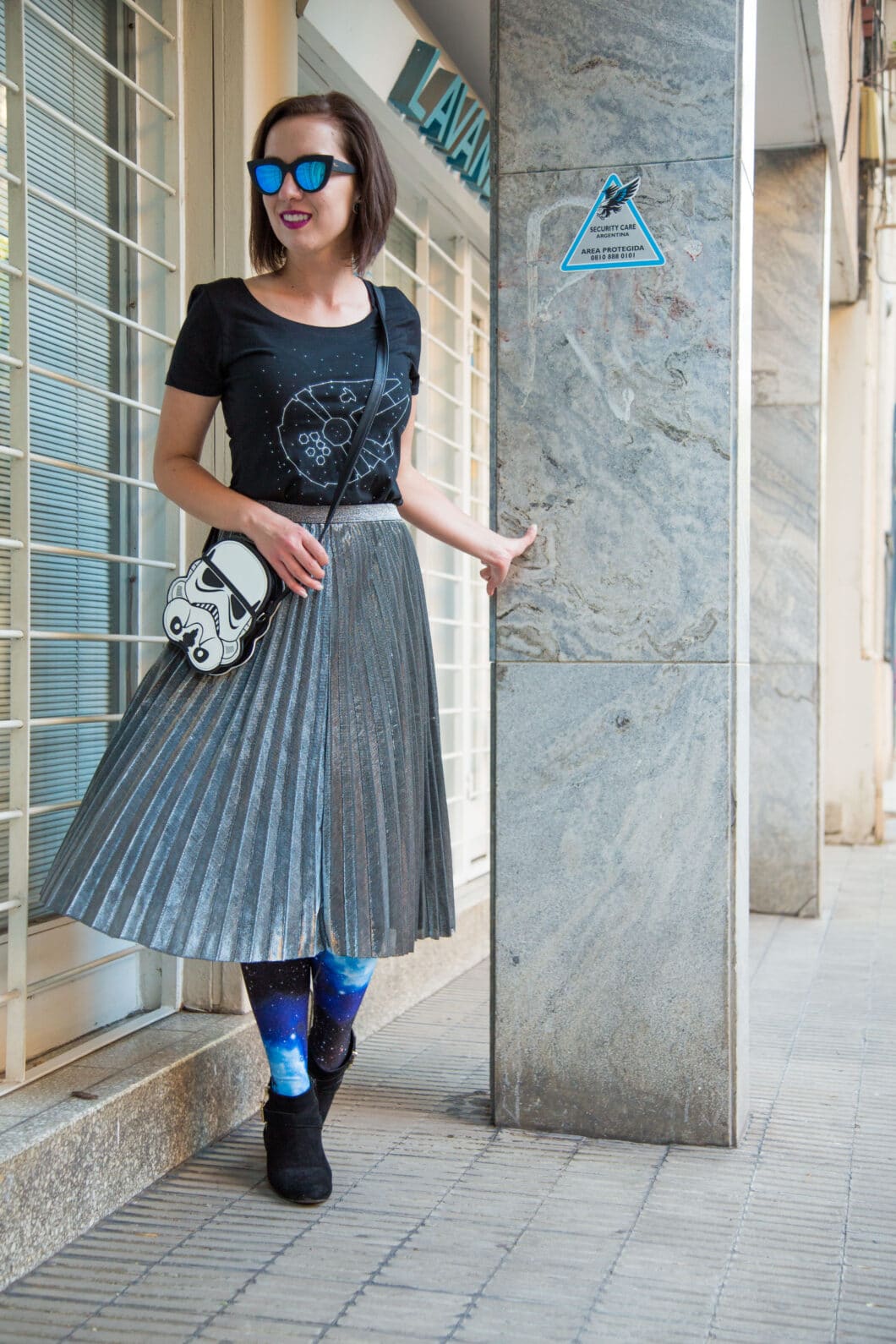 Radish Apparel Millennium Falcon Shirt + Metallic Skirt + Galaxy Leggings