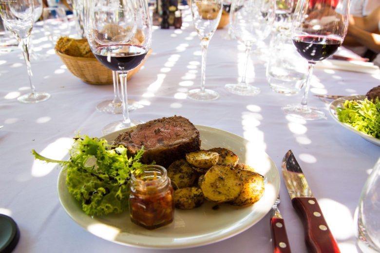 Our lunch with the Chimichurri sauce. Yum!