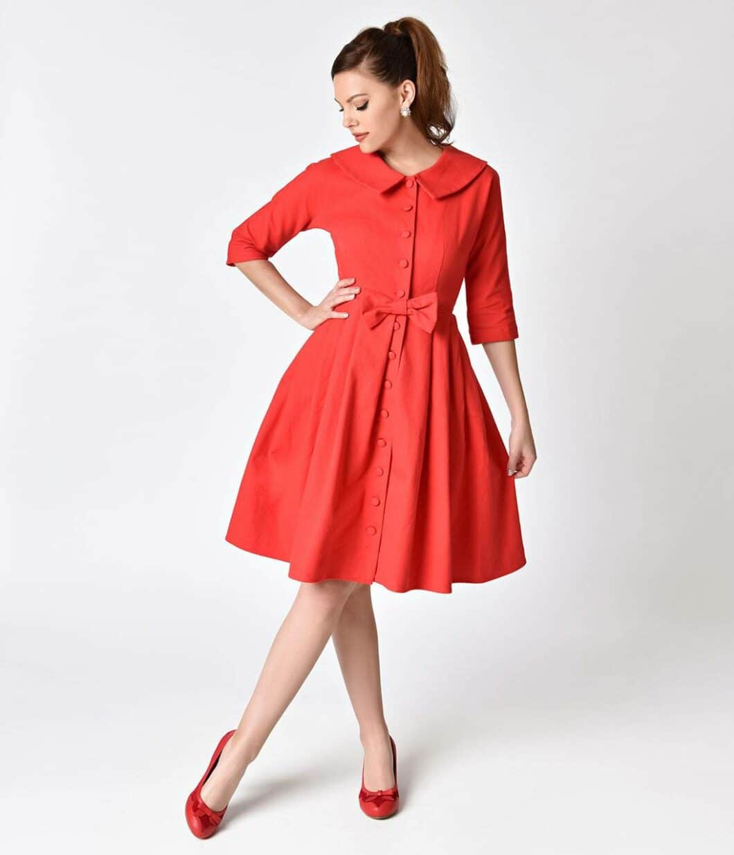 Flare dress top with sleeves