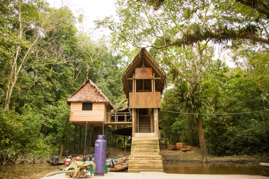 The entrance to the Treehouse Lodge. 