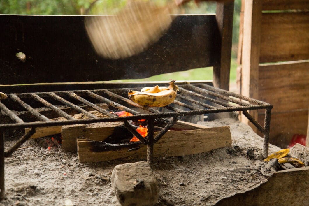 The villagers in Amazon usually cook on coals