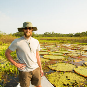 Giant lily pads in the Amazon