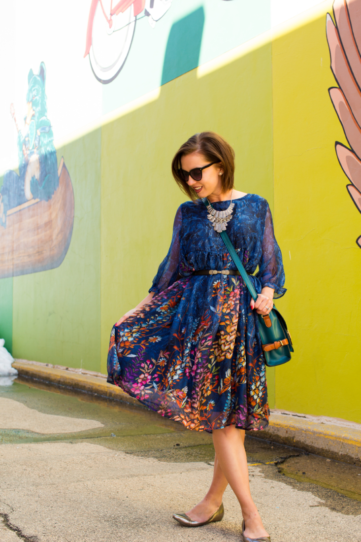 EvaTrends floral smock dress