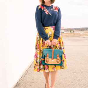 Shein floral sweater & ModCloth floral skirt