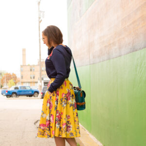 Shein floral sweatshirt & ModCloth floral skirt