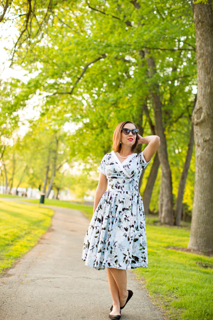 Unique vintage top floral dress