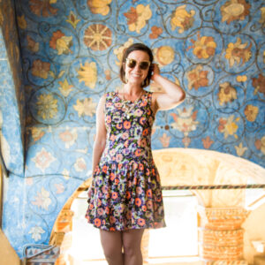 Floral dress for traveling comfortably