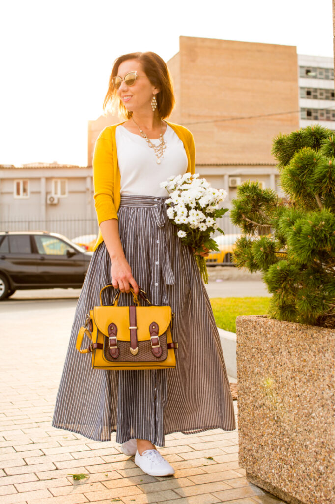 Transitioning a Maxi Skirt from Summer to Fall
