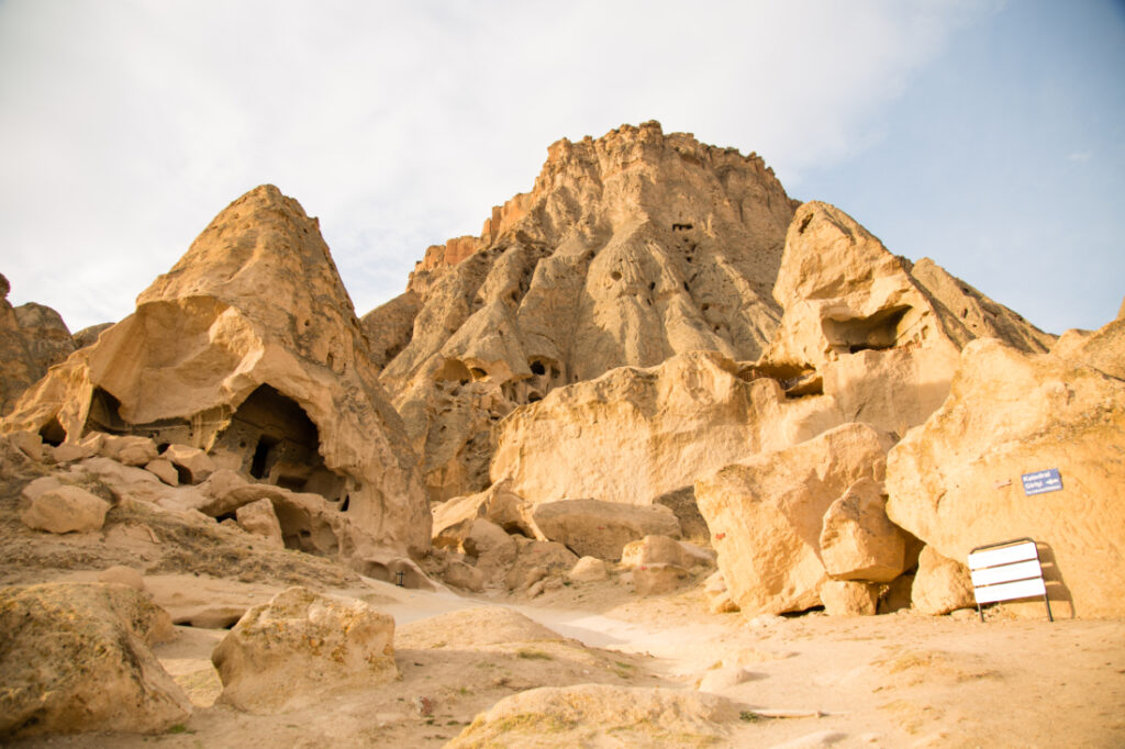 A wide angle view of Selime Monastery.